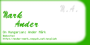 mark ander business card
